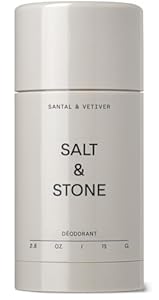 SALT & STONE Aluminum Free Deodorant | Extra Strength 48 Hour Protection for Women & Men | Made with Seaweed Extracts, Shea Butter & Prebiotics (Santal & Vetiver)