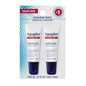 Aquaphor Lip Repair - Soothe Dry, Chapped Lips - Two .35 oz. Tubes