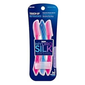 Schick Hydro Silk Touch-Up Dermaplaning Tool with Precision Cover, 3ct | Dermaplane Razor, Face Razors for Women, Peach Fuzz Remover