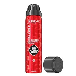 L'Oreal Paris Infallible 3-Second Setting Spray Mist, Microfine Mist for up to 36HR Wear, Clear, 1.76 oz