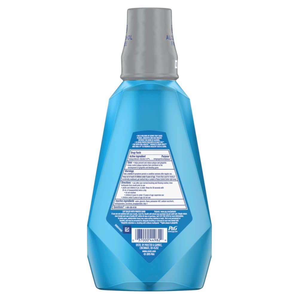 Crest Pro-Health Multi-Protection Mouthwash with CPC, Clean Mint, 1L (33.8 fl oz), Crest Mouthwash, Gingivitis Treatment