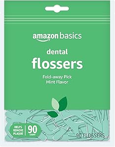 Amazon Basics Mint Dental Flossers, 90 Count, 1 Pack (Previously Solimo)