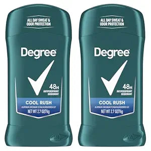 Degree Men Original Antiperspirant Deodorant Cool Rush Twin Pack 48-Hour Sweat & Odor Protection Antiperspirant For Men 2.7 oz