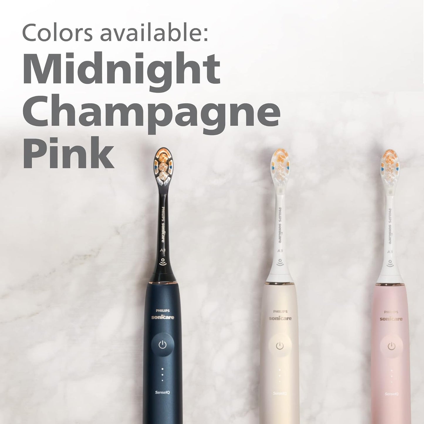 Philips Sonicare DiamondClean Prestige 9900 Rechargeable Electric Toothbrush with SenseIQ, 5 Premium All-in-One Brush Heads, Plaque Removal, Gum Care, Whitening, Champagne, BD9001AZ