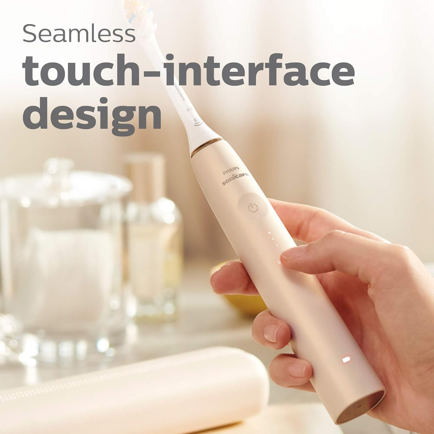 Philips Sonicare DiamondClean Prestige 9900 Rechargeable Electric Toothbrush with SenseIQ, 5 Premium All-in-One Brush Heads, Plaque Removal, Gum Care, Whitening, Champagne, BD9001AZ