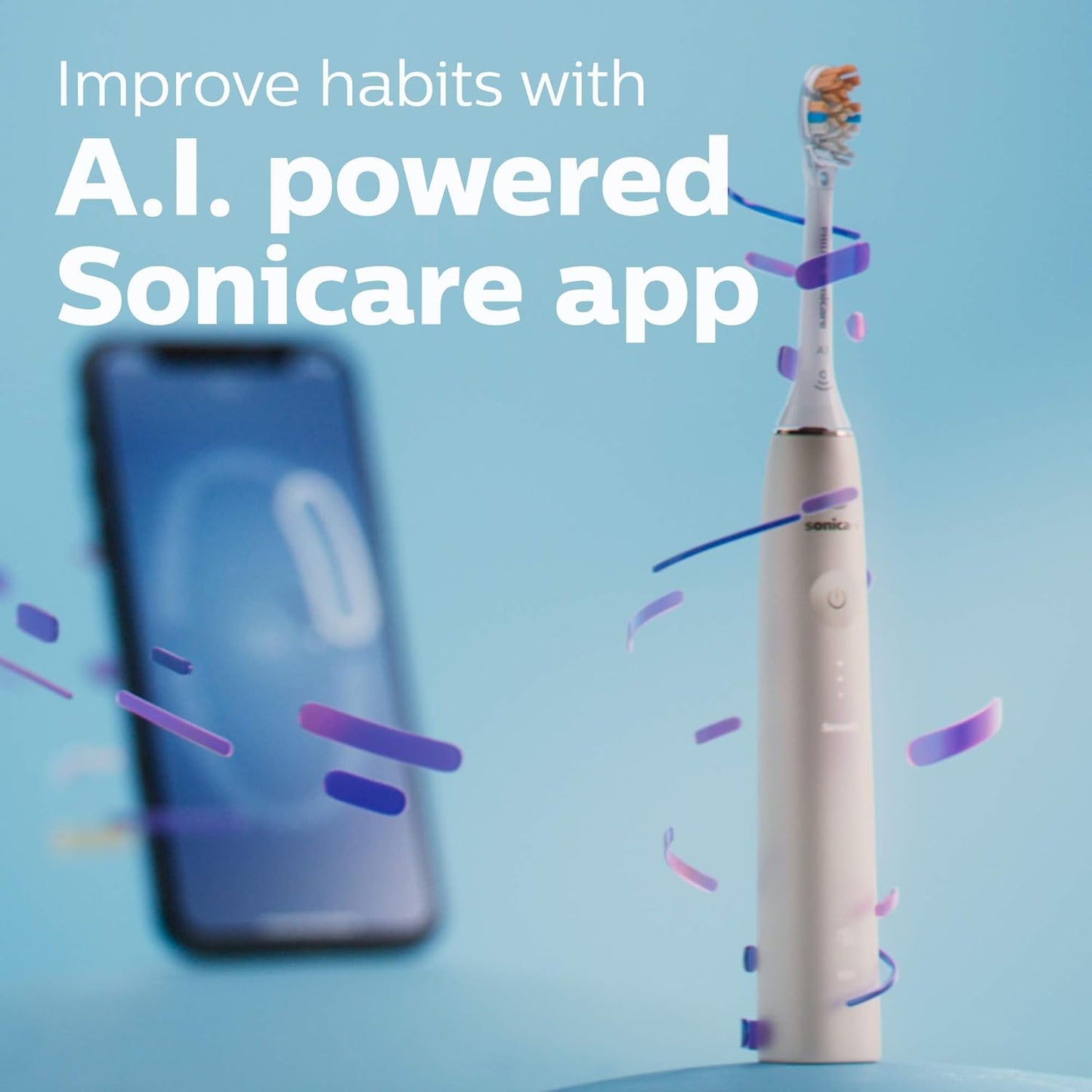 Philips Sonicare DiamondClean Prestige 9900 Rechargeable Electric Toothbrush with SenseIQ, 5 Premium All-in-One Brush Heads, Plaque Removal, Gum Care, Whitening, Champagne, BD9001AZ