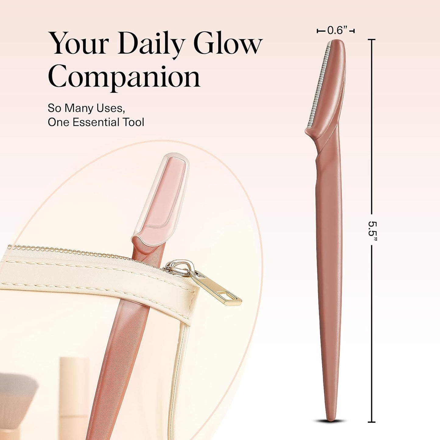 Kitsch Dermaplane Razor for Women Face - Face Razors for Women and Men - Eyebrow Trimmer, Shaver, Recycled Plastic Dermaplaning and Skin Care Tool - Terracotta, 12 pcs