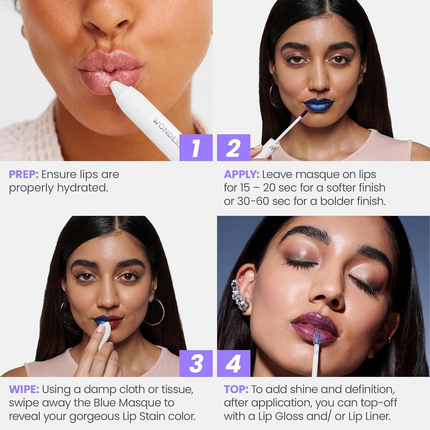 Wonderskin Wonder Blading All Day Lip Stain Peel Off Masque - Long Lasting, Waterproof and Transfer Proof Pink Lip Tint, Matte Finish Peel Off Makeup (Beautiful Masque)
